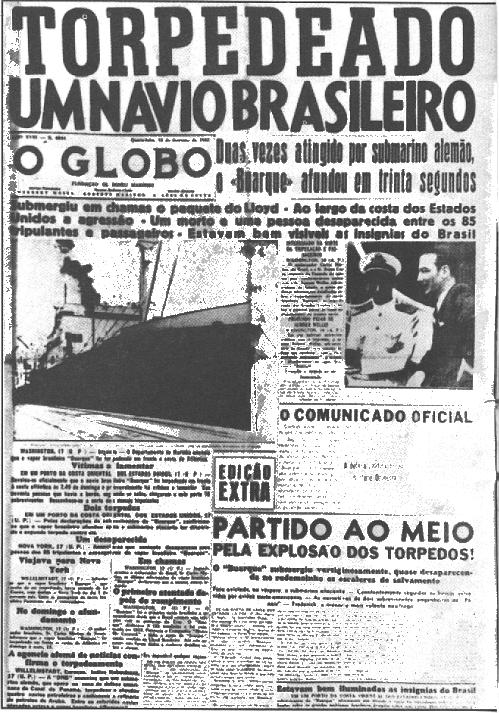 Agosto de 1942: Sergipe de luto e o Brasil na guerra